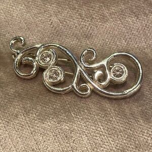 Hair Barrette Scroll Design jewelry silver clip